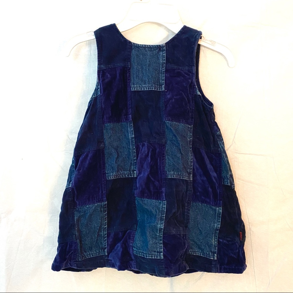 OSHKOSH Girls Size 4 Denim Patch blue tank Dress